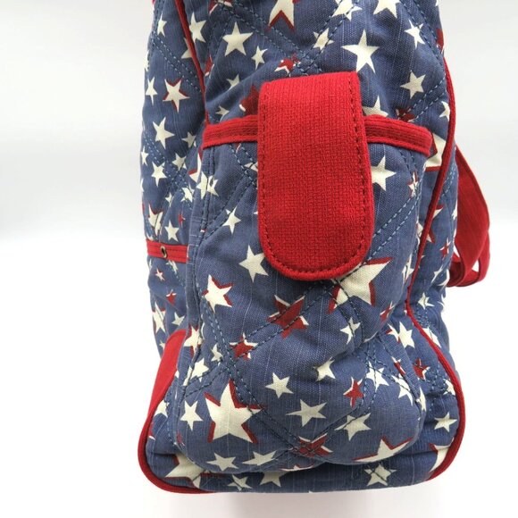 Longaberger Tote Bag Large Americana Rope Handles Quilted Red Blue Patriotic - Picture 5 of 14